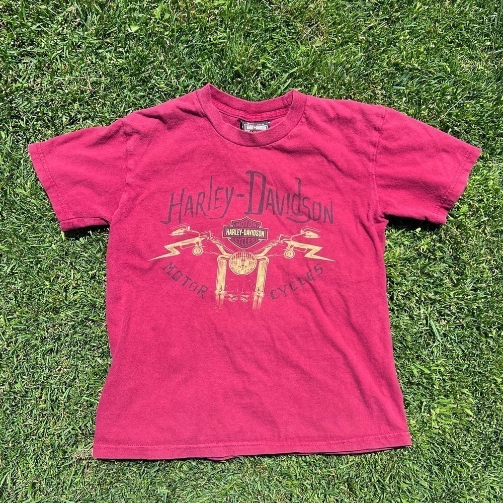 Harley Davidson Short Sleeve Crewneck T-Shirt Flying Skull San Marcos Biggs GUC